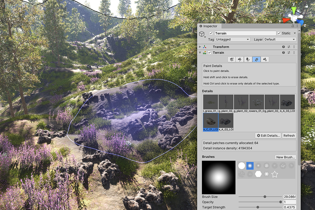 Manually place vegetation